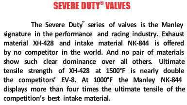 Manley 118108 Race Master Stainless Steel Valves Set of 8 11810-8 