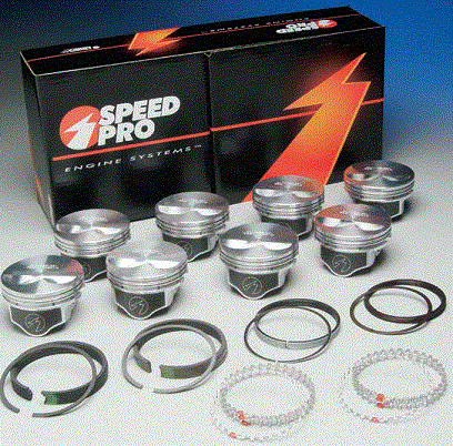 +.030 4.030 Bore dia. Speed Pro Chevy 350 5.7 Hypereutectic Coated Dome H618CP Pistons & Moly Rings.Click on Over size needed before placing in Cart! 
